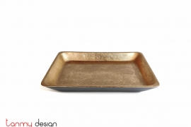 Rectangular lacquer tray with plain gold color/ S 11*16*H2cm